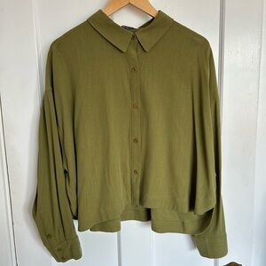 Madewell cropped button up shirt, Size XL